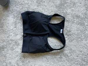 Amoena Gloria Zipper Medium Support Sports Bra Black Size L 44070